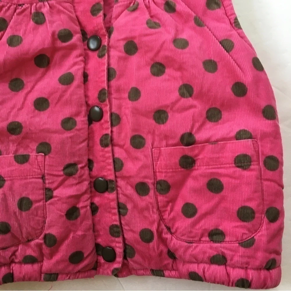 Carter's Toddler Girls Pink Polka Dot Cotton Corduroy Thick Winter Puffer Vest
